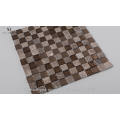 Brown Square Marble Mixed Glass Mosaic Tiles For Bathroom